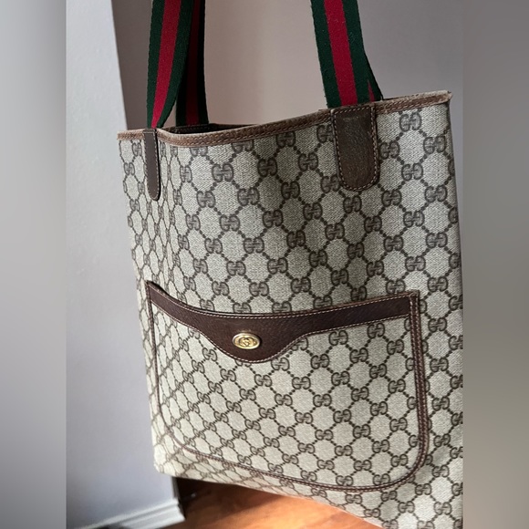 Authentic GUCCI Web Sherry Line Shoulder Tote Bag - Picture 12 of 13